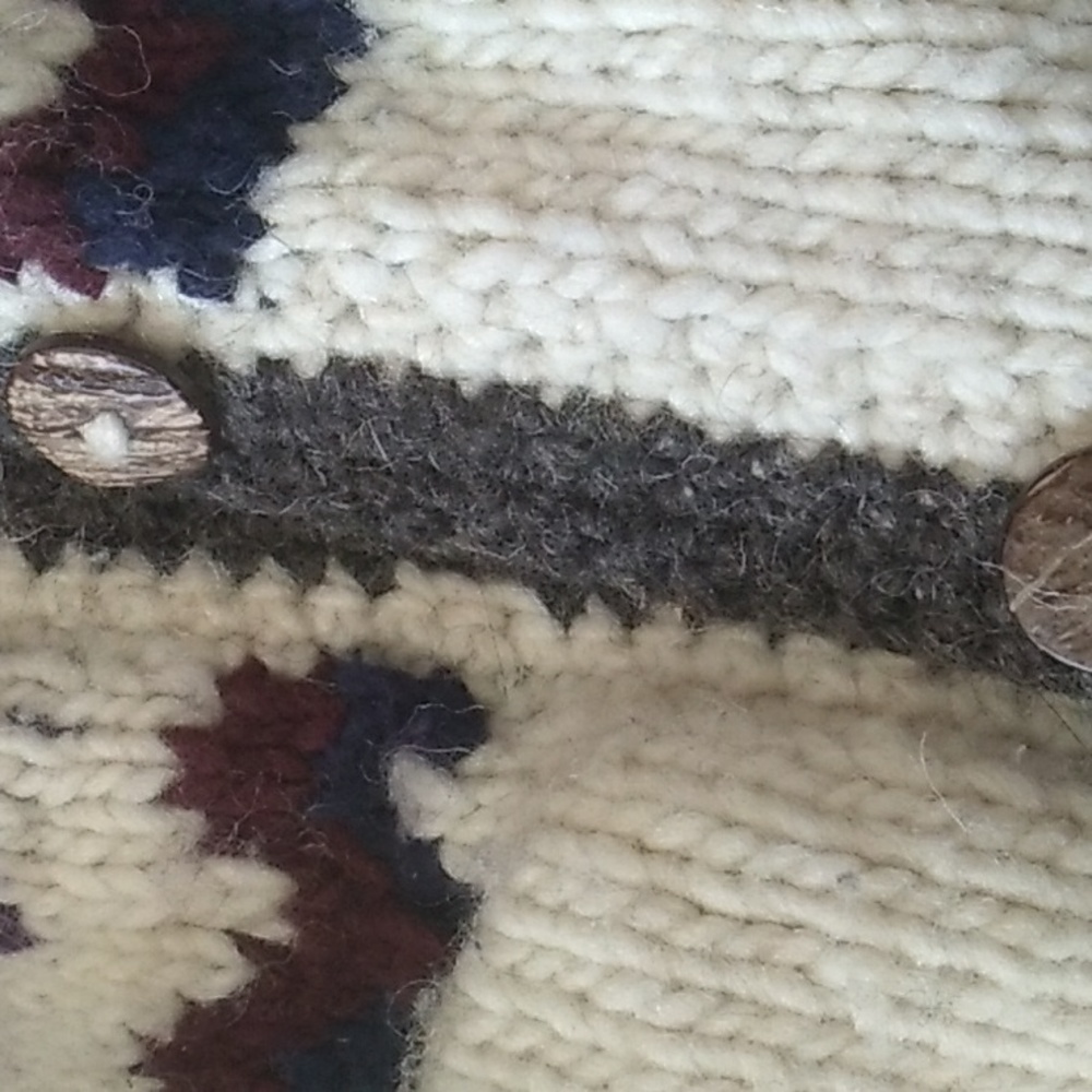 π 100% Wool Knit Cardigan Sweater OOAK EUC Sz L-XL Norwegian Design - Picture 9 of 16